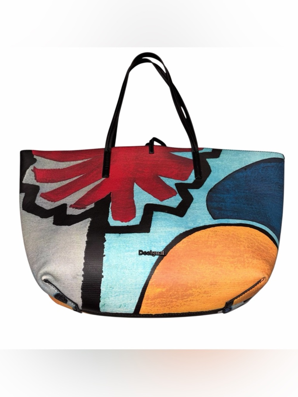 Desigual Faux Leather Printed Tote Bag Purse